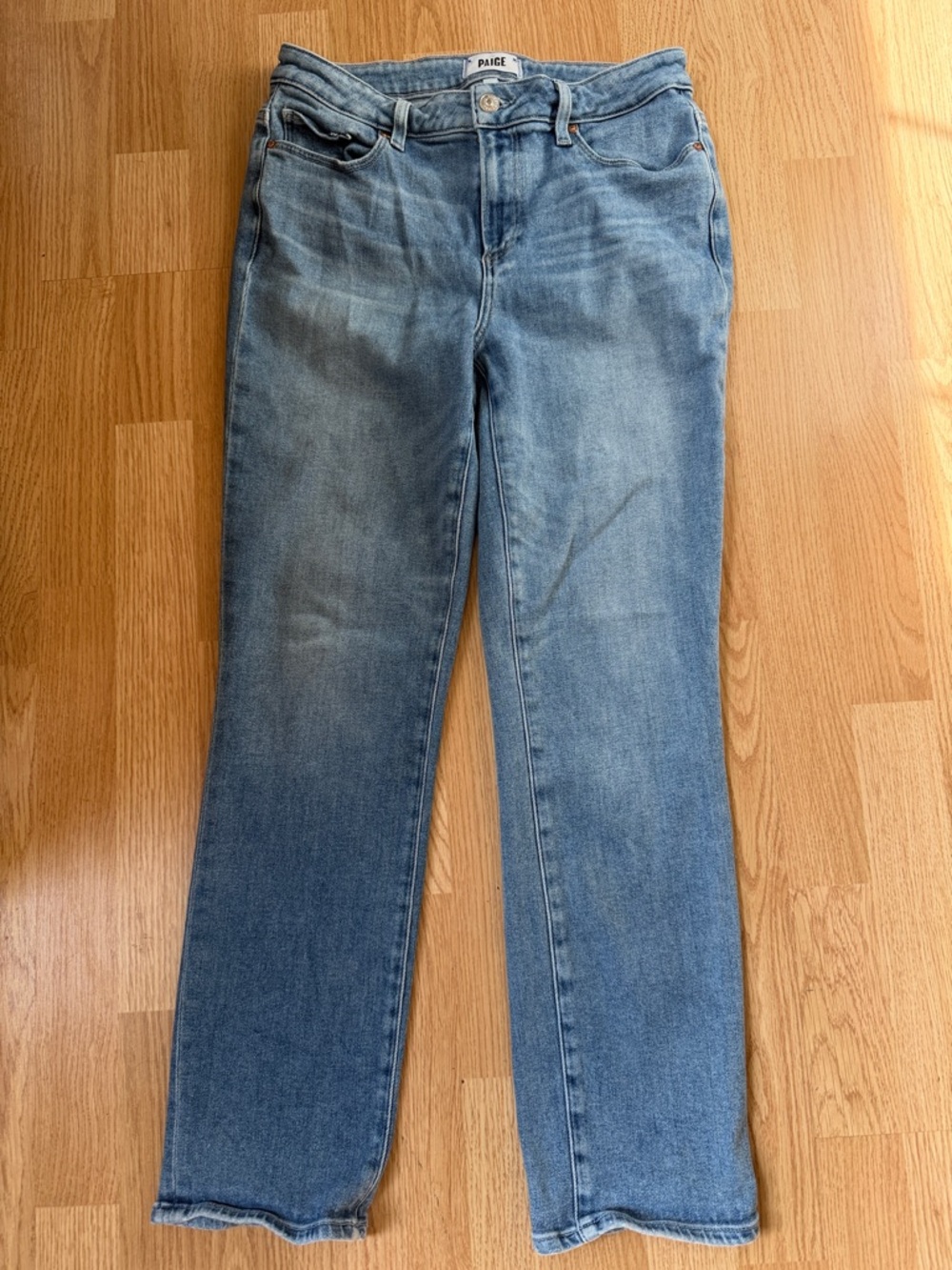 PAIGE Light Blue Straight-Leg Jeans